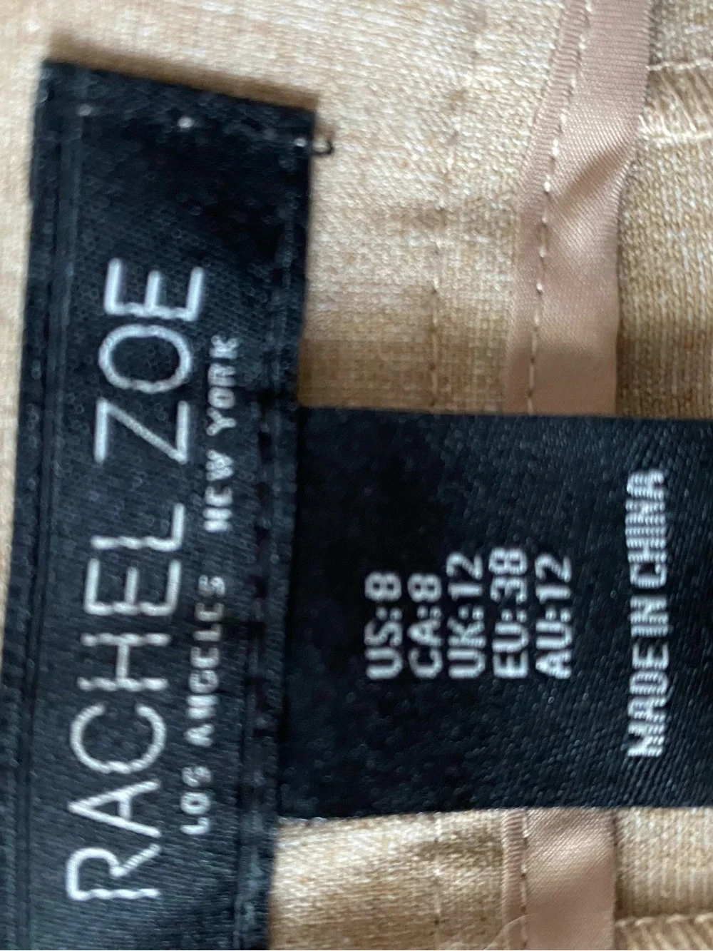 Rachel Zoe Tailored Straight-Leg Dress Trousers in Light Beige